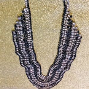 Beautiful black/clear rhinestone necklace
